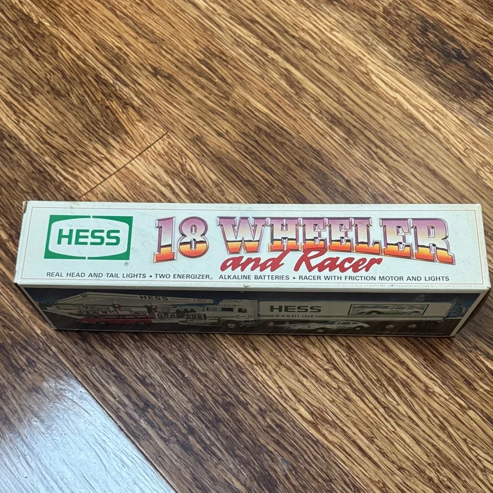 Vintage Hess 1992 18 Wheeler and Racer collectible toy new in box